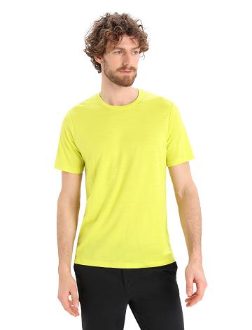 Koszulki Icebreaker Merino Tech Lite II Krótkie Sleeve Tee Męskie Żółte | PL 1783SGLO